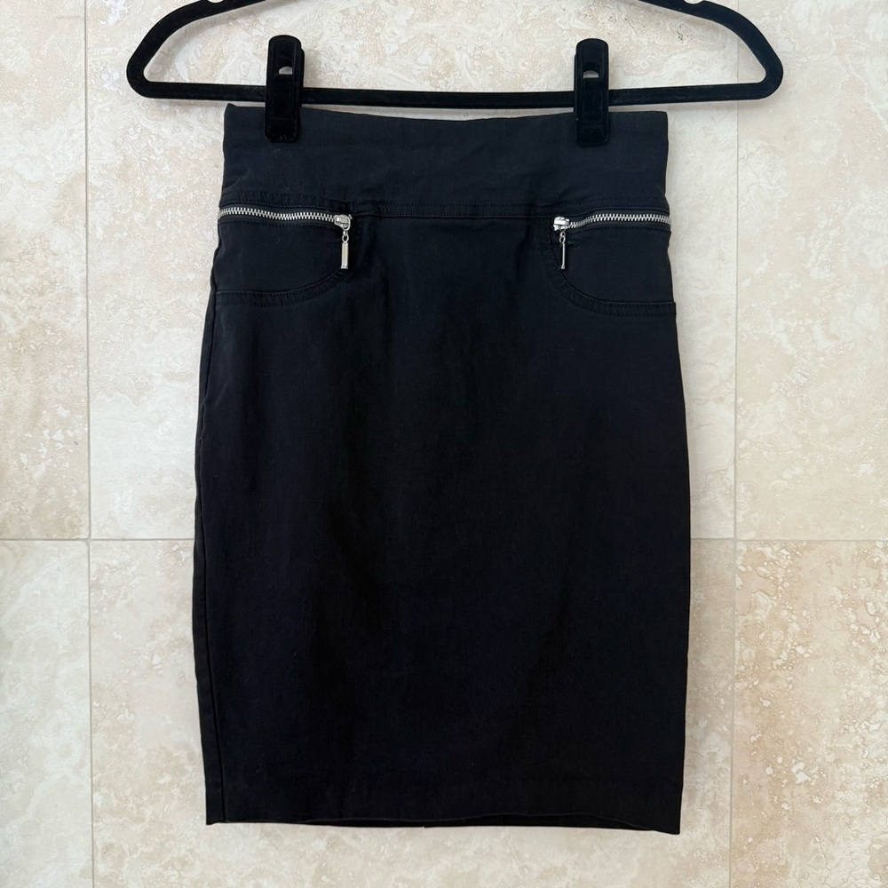 Joe B Black Pencil Skirt with Zip Pockets Stretchy Small